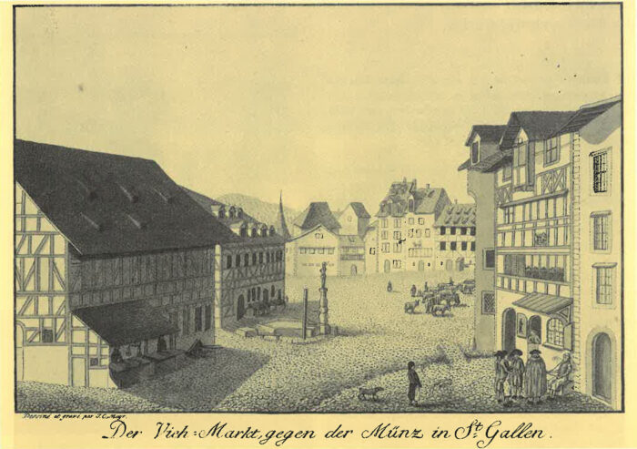 Der Viehmarkt gegen der Münz in St. Gallen