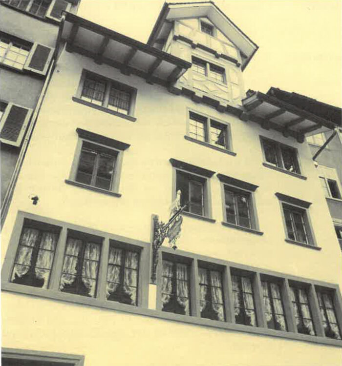 Das letzte bestehende Zunfthaus der Stadt St. Gallen: das «Goldene Schäfli» in der Metzgergasse