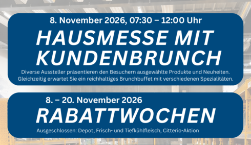 Hausmesse 2026 – Brunch geniessen, im Laden profitieren und Onlineshop entdecken